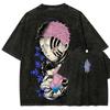 Demon Slayer Anime Lover Washed T-shirt Year Round Clothing High Quality Personality Clothes Plus Size Unisex New Model Couples Tee