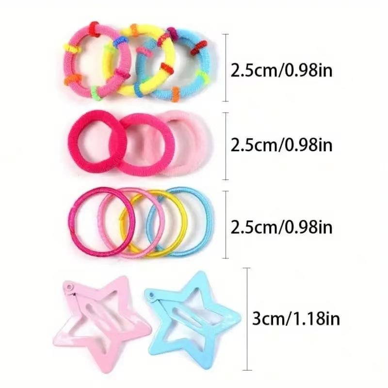 Princess Hair Accessories Set for Kids – Clips, Scrunchies & Claw Clips with Elastic Ties, Gift Box for Daily Wear
