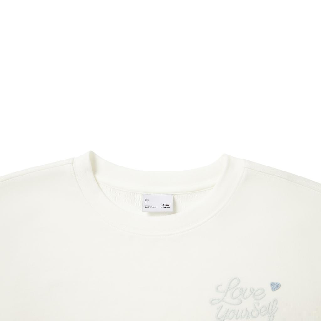 Li Ning Sports Lifestyle Series Round Neck Logo Sweatshirt Women Sweatshirt AWDW640-1