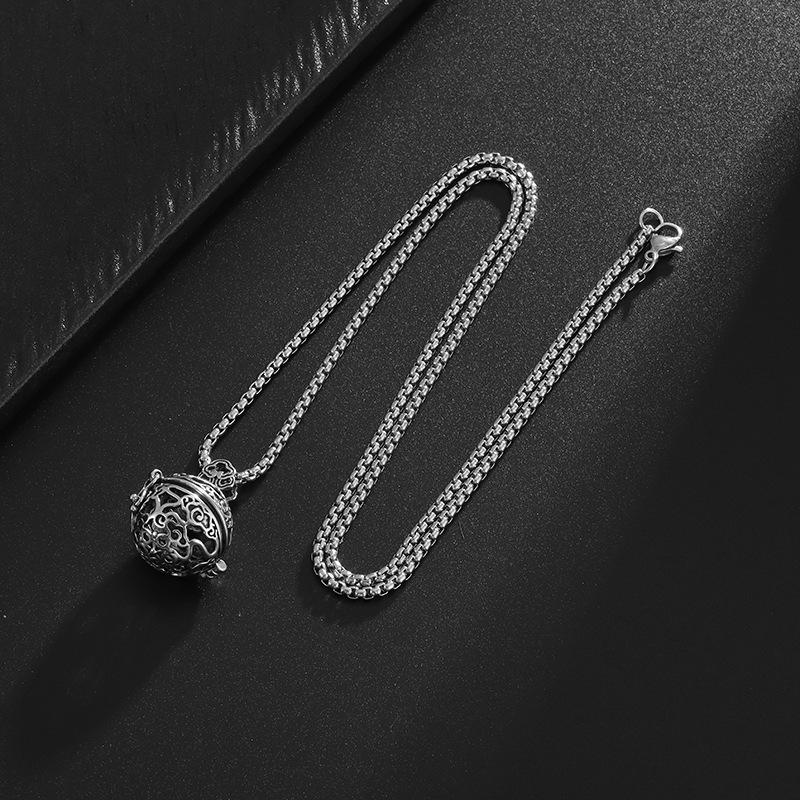 Öffnungsbarer hohler Räuchergefäß Retro Mode Säckchen Schmuck Anhänger Halskette