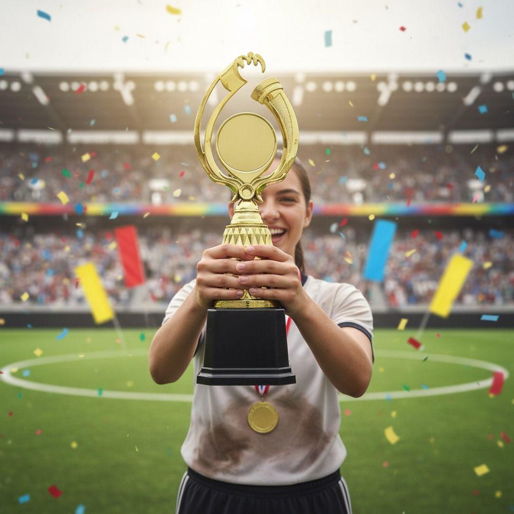 21/24/27/29 CM Trophy Cup Plastic Material Black Base Competition Trophy Custom-Made Creative Design Trophy Decoration