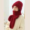 2-in1 Soft Warm Scarf Cap Crochet Hooded Scarf Hat for Skiing Hiking Universal Lady Windproof Shawl Hat with Neck Covers