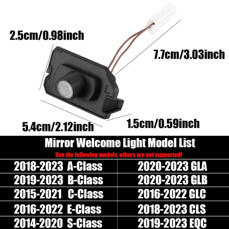 2PCS LED HD Angel Wing Car Projector Welcome Lights Carpet Lamps Rearview Mirror Atmosphere Light For Mercedes Benz AMG Emblem