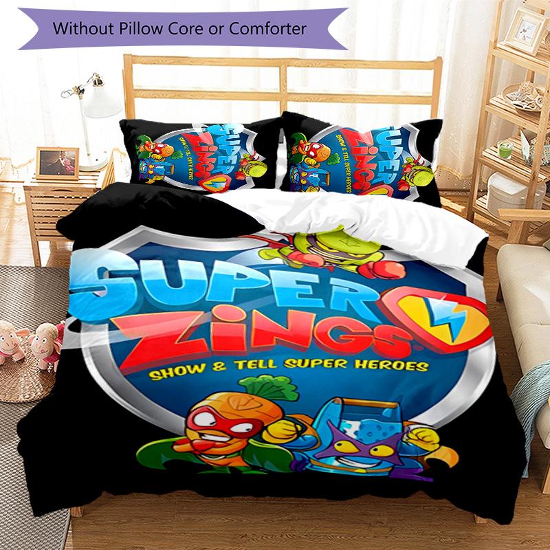 3pcs Superthings pattern bedding set duvet cover set includes duvet cover &pillowcases, perfect all season bedroom decoration & gift