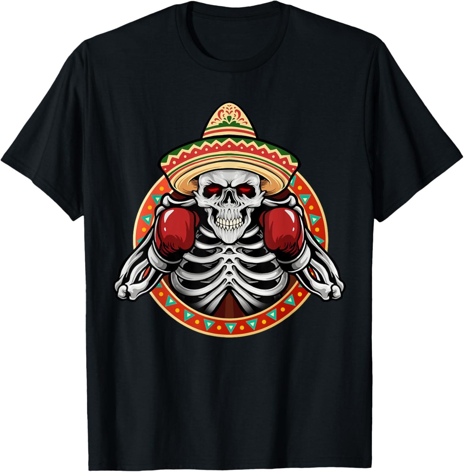 Mexican Vintage style boxing Great skull boxer T-Shirt S разноцветный