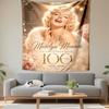 Tapestry Marilyn Monroe 100 Years Fur Pearls Gold Poster Wall Hanging