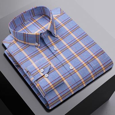 Neu im Hemd 100% Reine Baumwolle Langarmhemden für Herren Slim Fit Casual Oxford Einfarbiges Hemd Weich Kariert Gestreift Designer Kleidung
