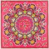100cm Square 100% Silk Scarf Women Scarf Scarf Porcelain Flower Design NeckerChief Silk Bandana Small Square Silk Scarf