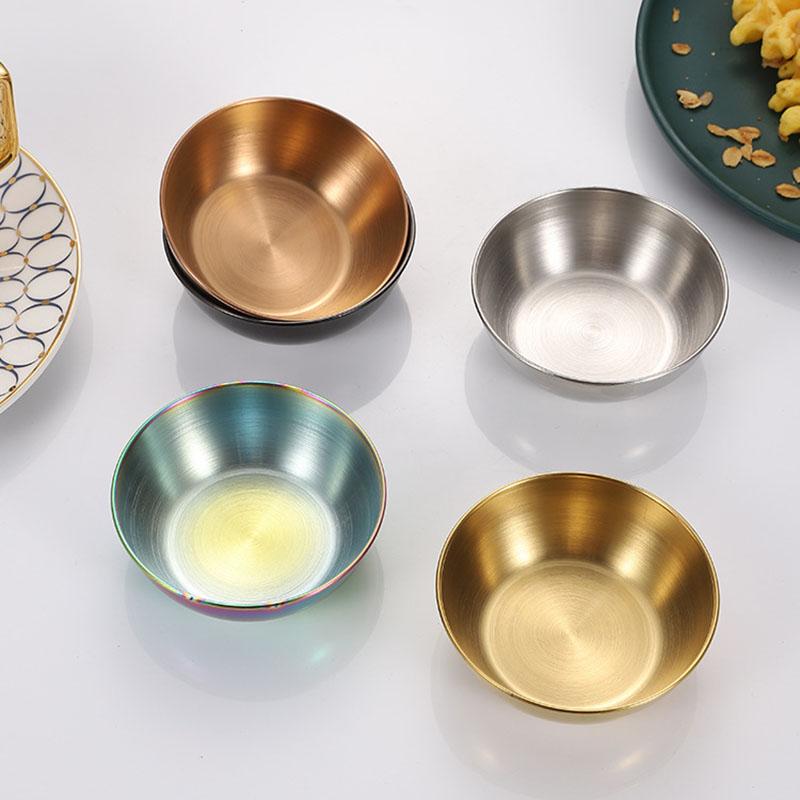 Stainless Steel Sauce Dish Seasoning Dish Hot Pot Dipping Bowl Small Food Sauce Cup Sushi Vinegar Soy Saucer Appetizer Tray