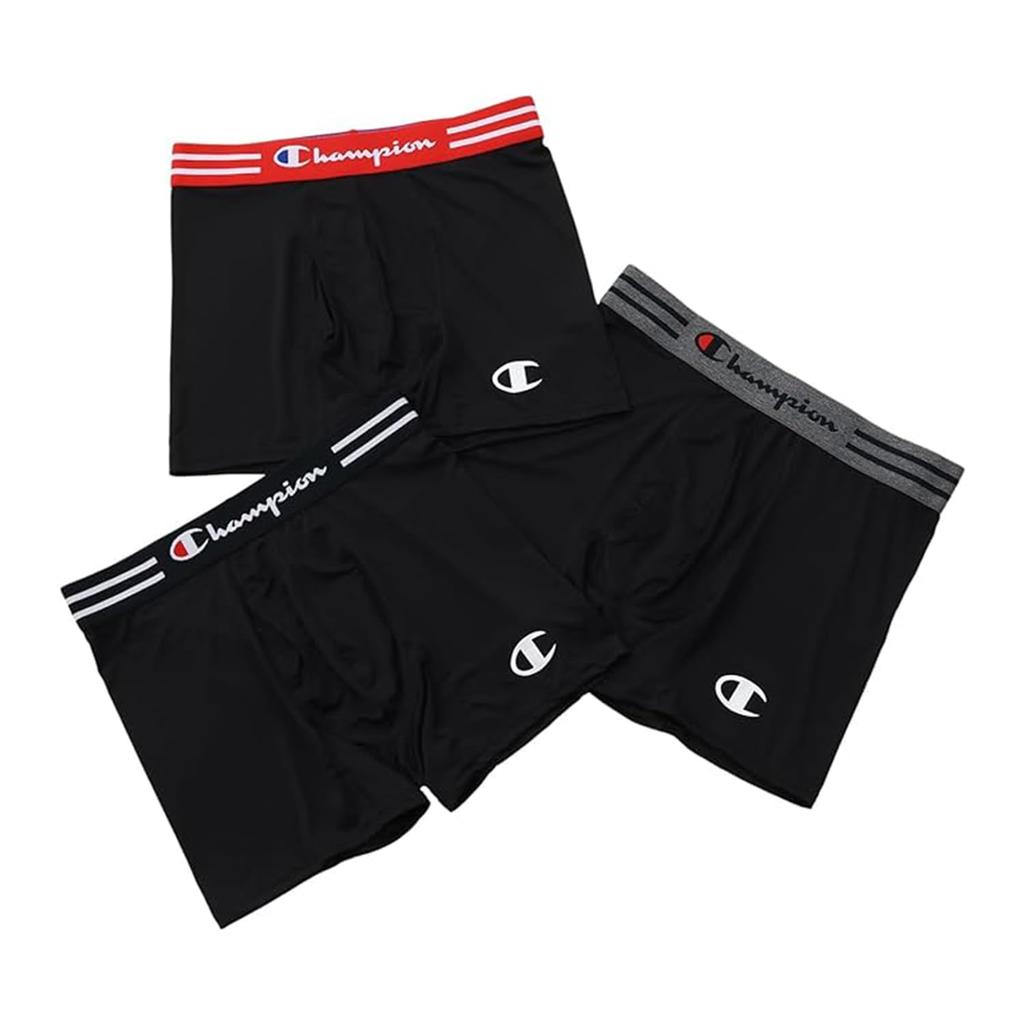 Sports Boxer Shorts Sweat Absorbent Open Front 3D Pouch Tagless CM6EY701J Assortment 997 L [Champion] 3-Pack Men's