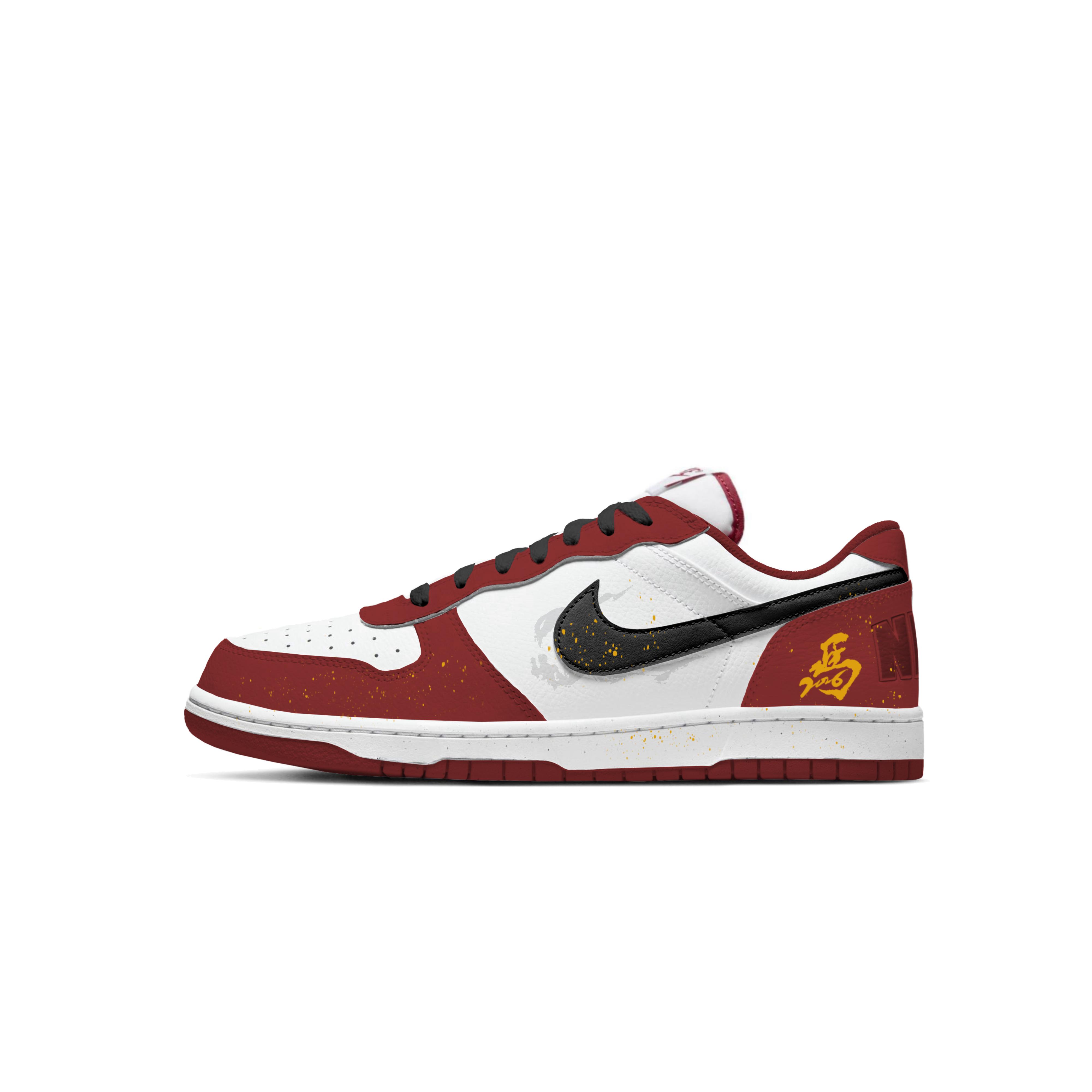

Nike Big Fiery Horse Red Hare Low top Skateboard Shoes Men s Red White 355152-150(Team1201-) 42.5