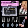288PCS Mix of 4 Transparent Nail Art Molds for Acrylic Gel Extensions, No Paper Tray