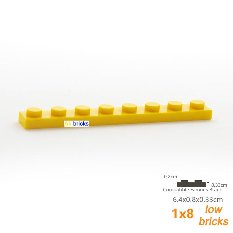 Non-Toxic 120Pcs Bulk Building Blocks Thin Figures Bricks 1X8 Dots 12Color Educational Creative Size Compatible With 3460 Toy For Children