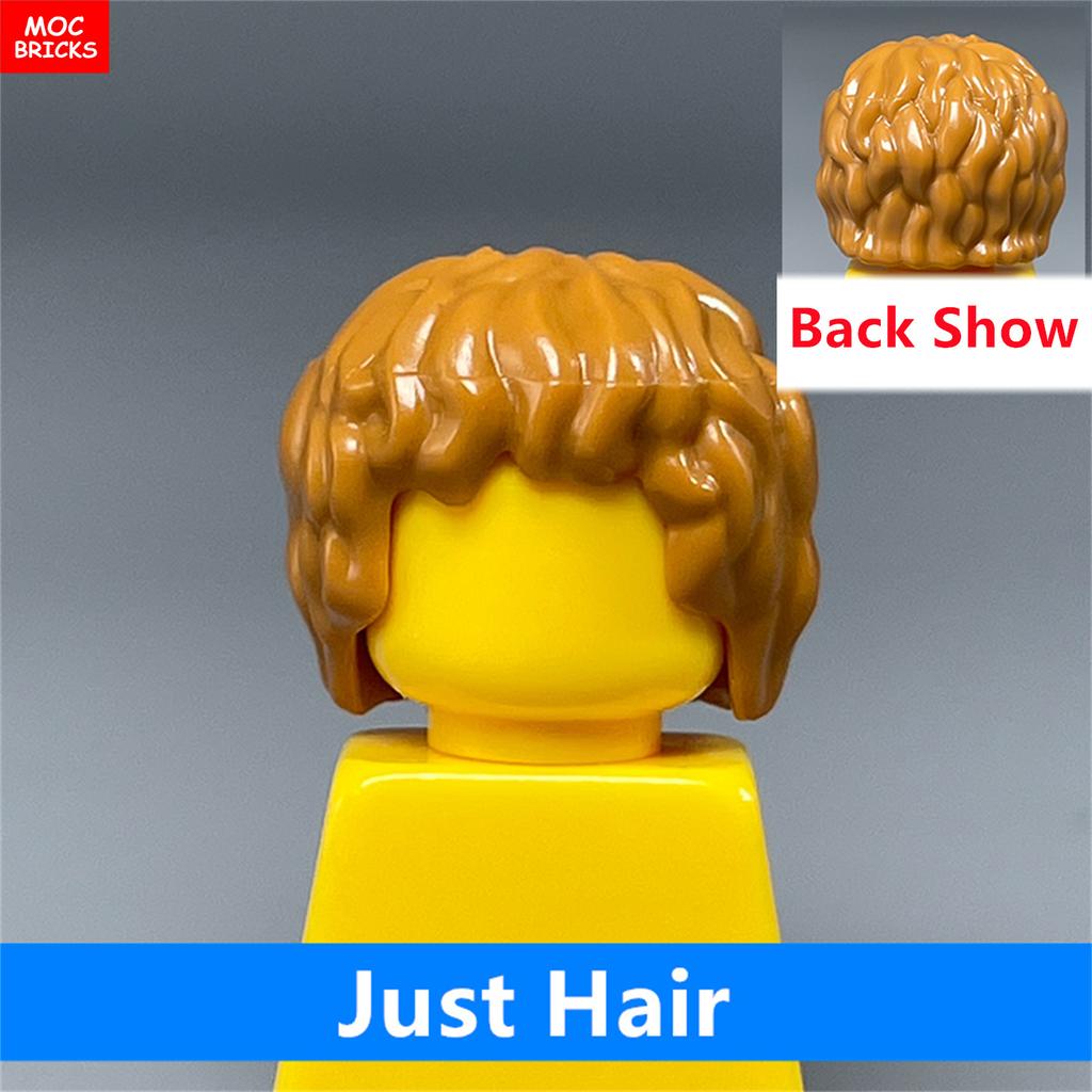 MOC Bricks 4cm Figure Body Wear Male Boy Fire Brown Hairs Assembled Building Blocks Educatinal Plastic Toys