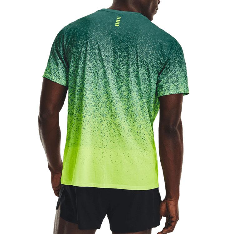 Under Armour UA Rush Gradient Logo Print Crew Neck T-Shirt Men Tops Teal 1378403-722