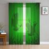 Cartoon Cute Frog Prince Kawaii Sheer Curtain for Living Room Bedroom Voile Drape Kitchen Window Tulle Curtains Home Essentials