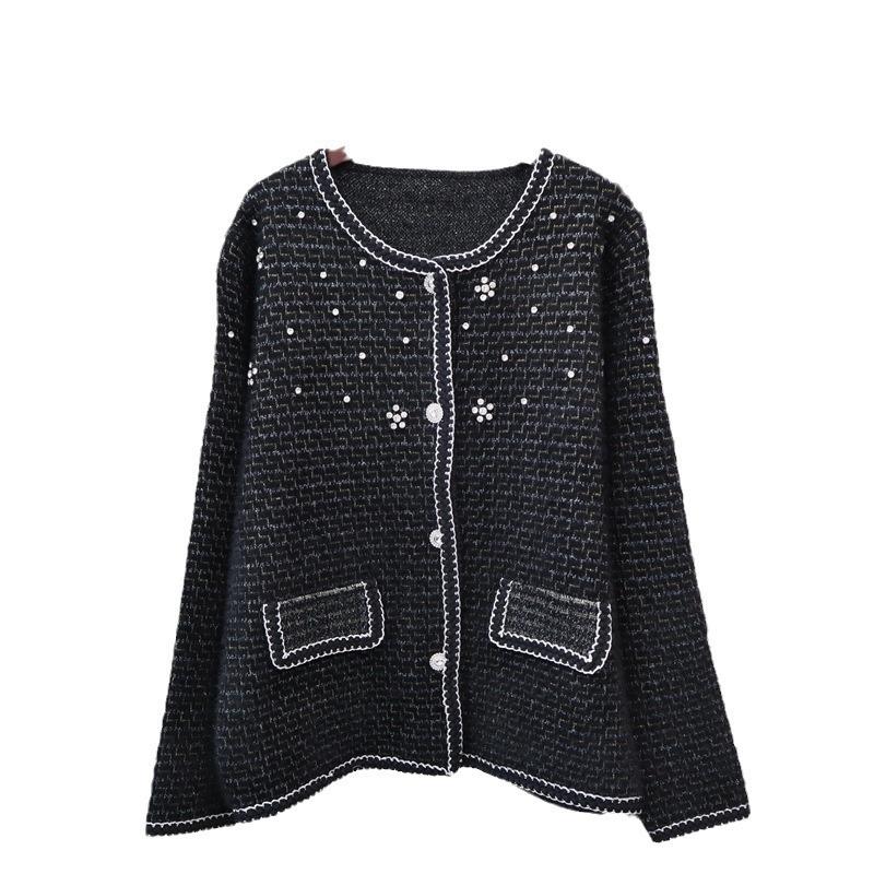 Imitation Mink Velvet Knitted Cardigan Autumn and Winter New Loose Design Sweater Jacket Women