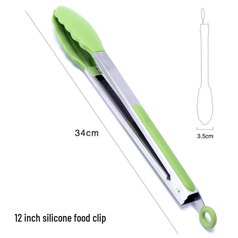 Cross-Border Stainless Steel & Silicone BBQ Grilling Tongs Set – 7", 9", 12"