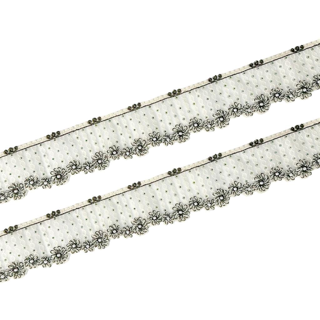 6.5Cm Exquisite Organza Beads Flower Barcode Clothing Dress Window Decoration Belt Decorative Lace Accessories