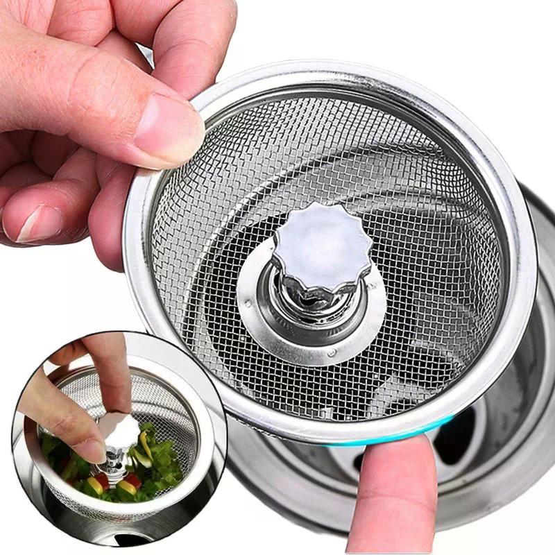 Filtru pentru chiuveta de bucătărie din oțel inoxidabil Chiuvetă cu plasă Filtru de canalizare Scurgeri de pardoseală pentru baie Filtru pentru orificiul de scurgere a deșeurilor
