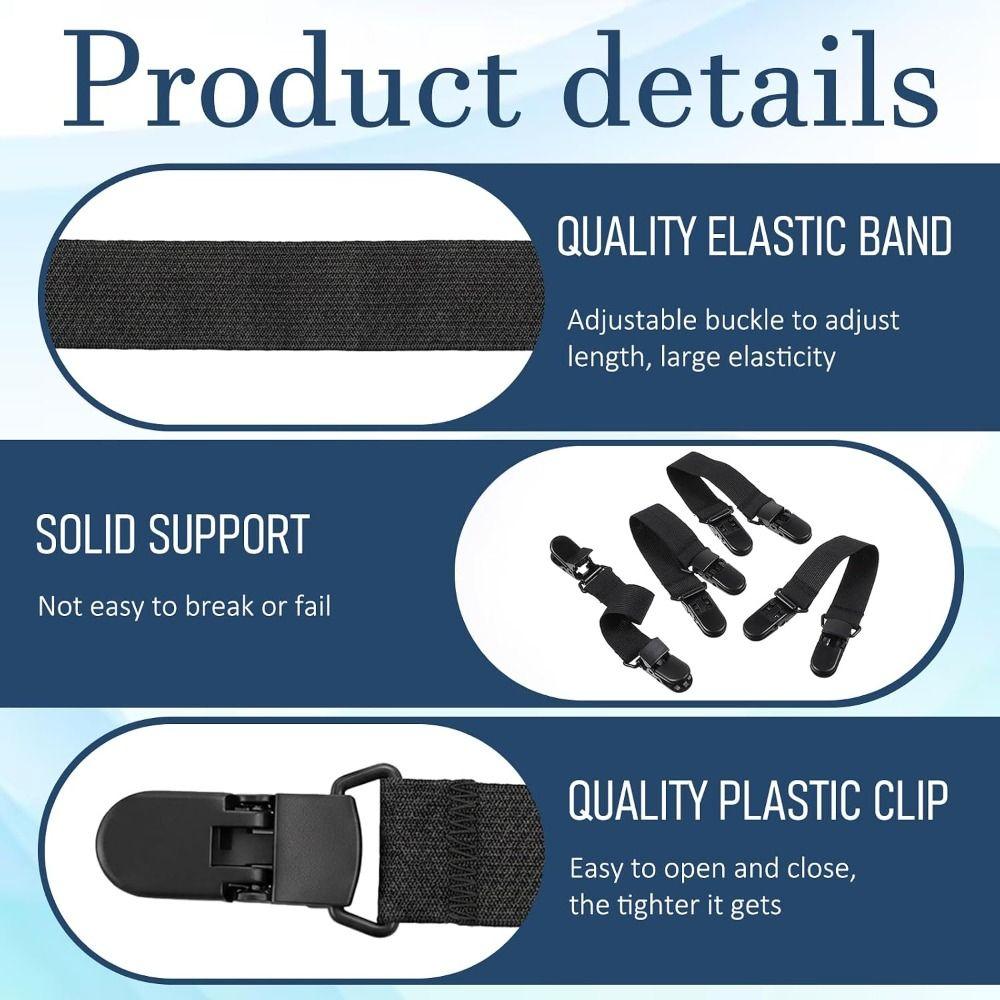 4pcs Reusable Boot Straps Adjustable Elastic Straps with Clips Boot Straps Clamps Motorcycle Riding