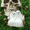 Swing Ghost Couple Figurine Halloween Ghost Hanging Decoration Resin White Ghost Couple Ornament for Indoor Outdoor Garden Patio Porch Decor