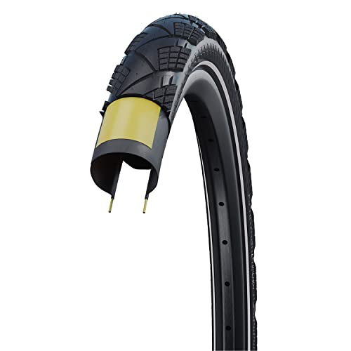 SCHWALBE Marathon Efficiency Super Race V-Guard Folding Tire, Black/Reflective, 40-622 (28x1.50 700x38C)