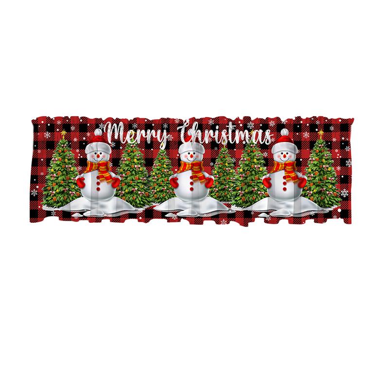 1PC Semi-Sheer Easy Install Swag Valance Atmosphere Scarf Xmas Bedroom No-Drill Christmas Festive Valance Holiday 137x45cm