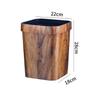 Retro Wood Grain Trash Can, Large Capacity, Creative Style, Plastic Press Ring, for Living Room or Bathroom.