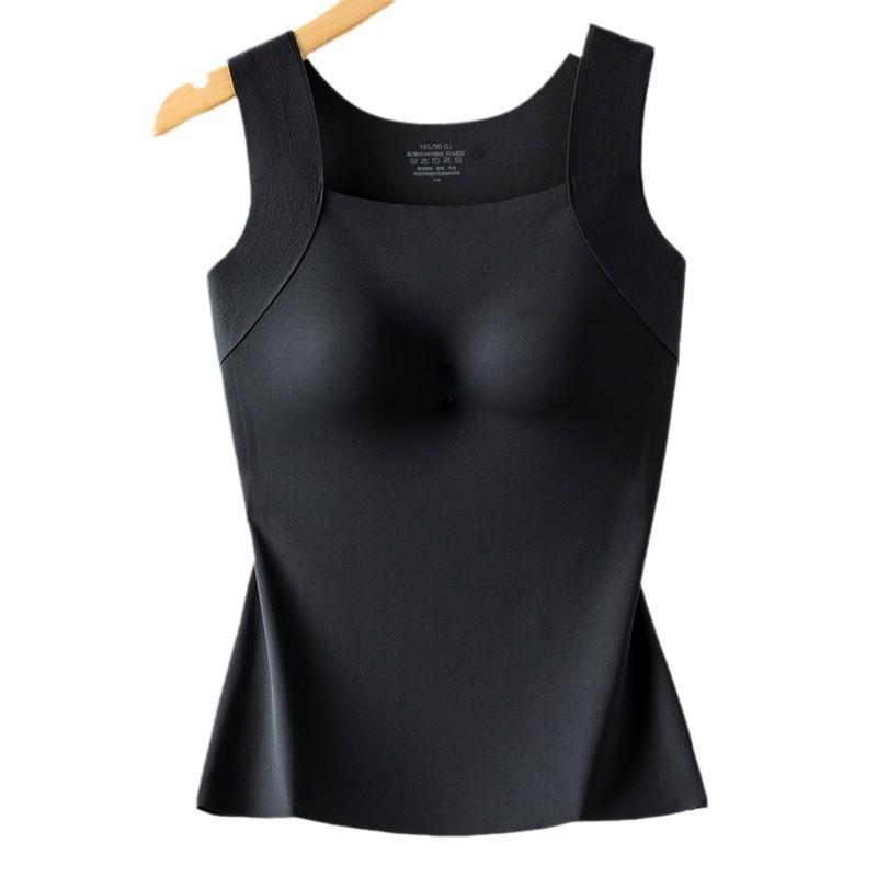 Autumn/Winter Bare Skin Bottom Clothes Warm Tank Top Women's Chest Mat Underwear Fixed Cup Beauty Skin Clothes Bottom Clothes Tank Top Autumn Clothes