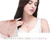 Women's Necklace with Single Diamond and CZ Diamond Flower Design (Pink Gold)