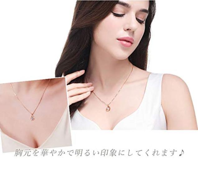 Women's Necklace with Single Diamond and CZ Diamond Flower Design (Pink Gold)