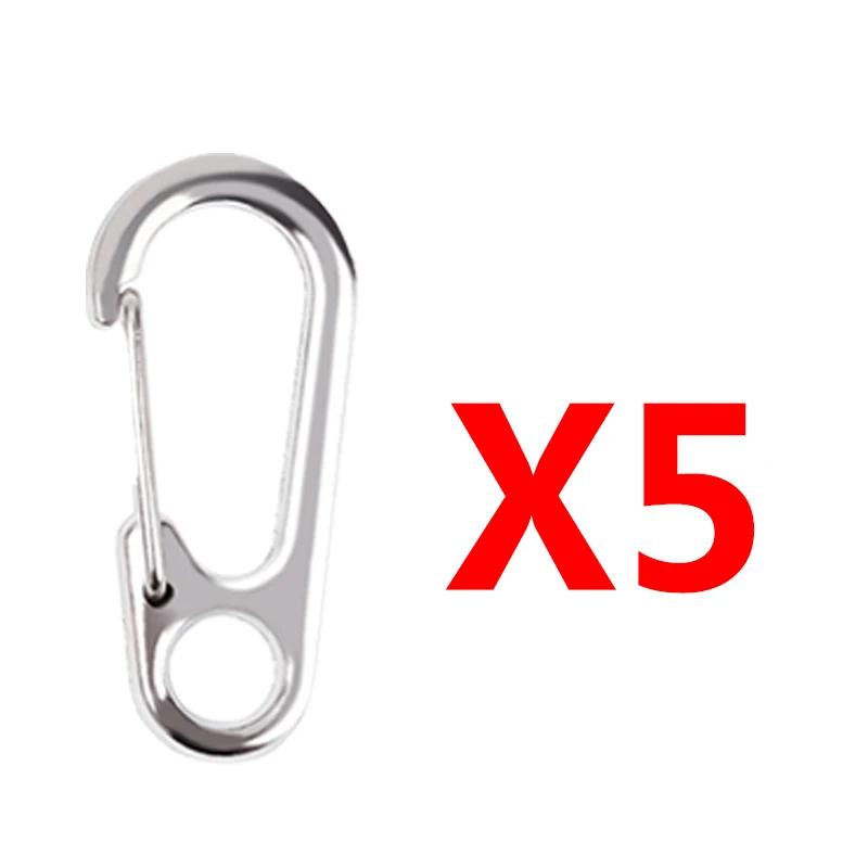 

5/10 шт. мини-карабин брелок D-образное кольцо для ключей пружинные зажимы из алюминиевого сплава пряжка для выживания на открытом воздухе кемпинг брелок инструмент 5pcs (Silver)