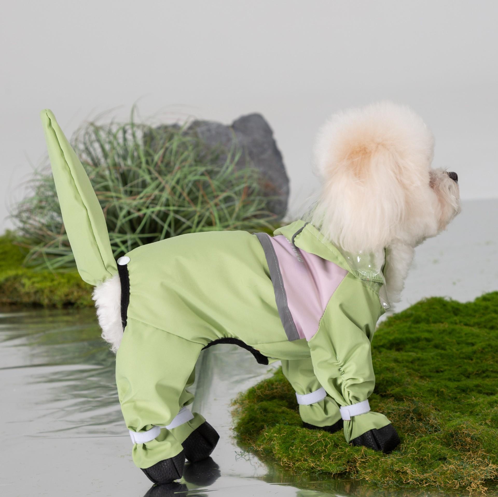 

New dog raincoat, all-inclusive waterproof clothes for four feet, small dog Bi Xiong, going out in rainy days in summer, dog clothes are rainproof XS (applicable weight 1-1.5 kg) коричневий