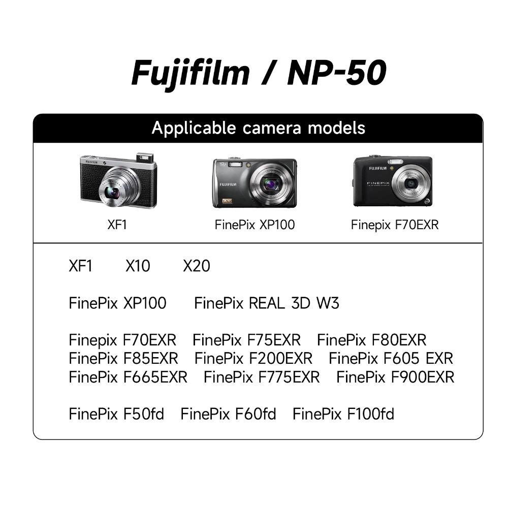 PALO 1400mAh NP-50 NP 50 Kameraakku für Fujifilm FinePix XF1 F200EXR F100fd XP100 XP170 X10 X20 XP200 F70EXR + LED-Ladegerät
