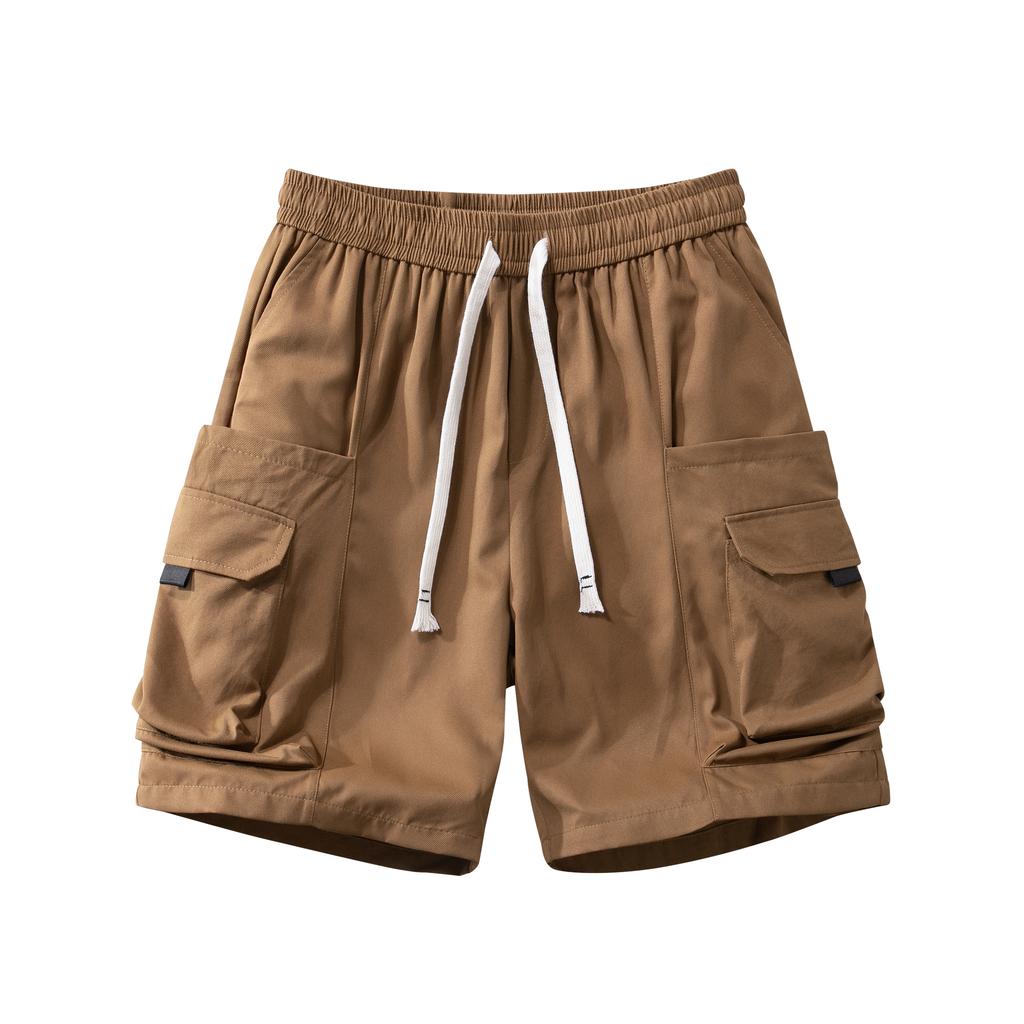 Summer Men's Cropped Pants With Multiple Pockets, Loose Fit Sports And Casual Pants, Men's Workwear Shorts