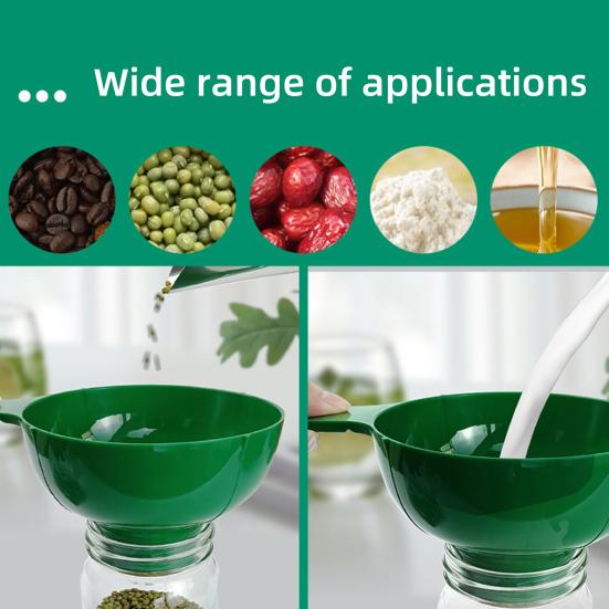 Wide Mouth Funnel for Kitchen Lab Camping Food Grade Plastic Funnel for Easy Pouring Less Spills Mess Versatile Canning Supplies