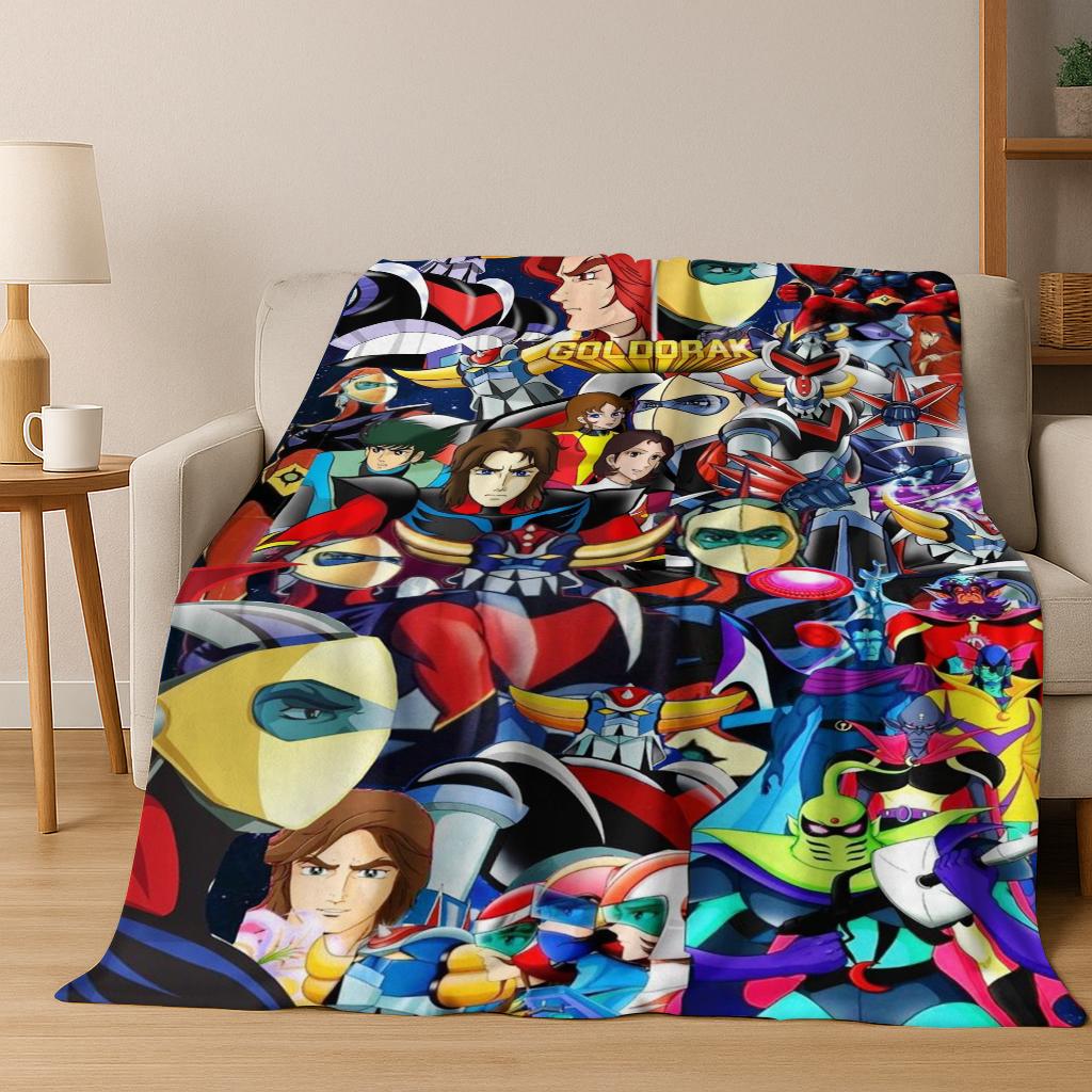 26 Style UFO Robot Grendizer U Cartoon Flannel Blanket,Cozy Soft Throw Blanket for Home Bedroom Bed Sofa Picnic Cover Gift Kid