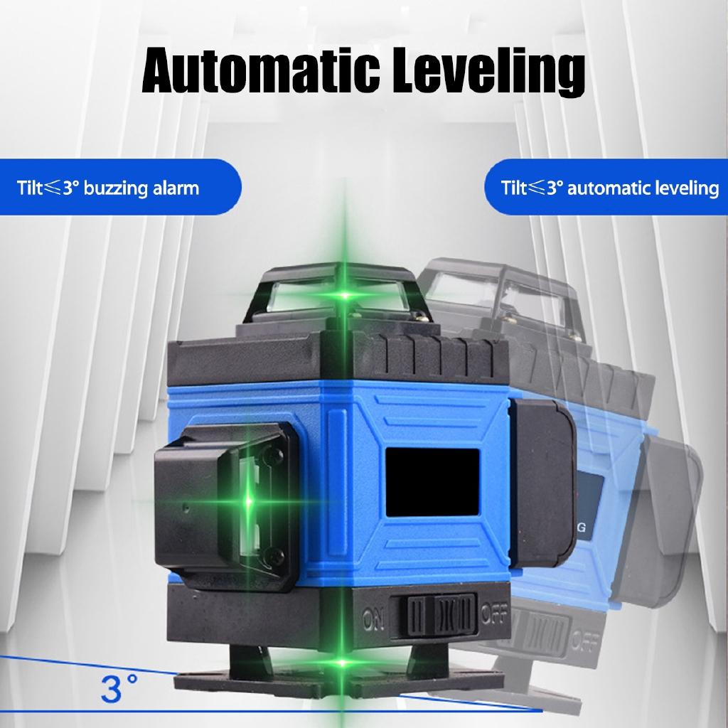 4D 16 Lines Laser Level Green Laser Self-Leveling 360 Horizontal And Vertical Cross Super Powerful Green Beam Level Level