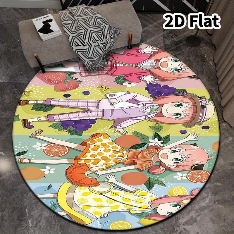 Spy Family Round Area Rug Carpet Rug For Living Room Bedroom Sofa Playroom Decor Nonslip Floor Mat