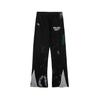 GALLERY DEPT Retro Ink-splashed Letter-printed Double-spliced Trousers Micro-flared Trousers, Men's and Women's Casual Sweatpants