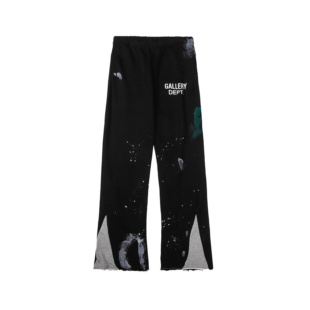 GALLERY DEPT Retro Ink-splashed Letter-printed Double-spliced Trousers Micro-flared Trousers, Men's and Women's Casual Sweatpants