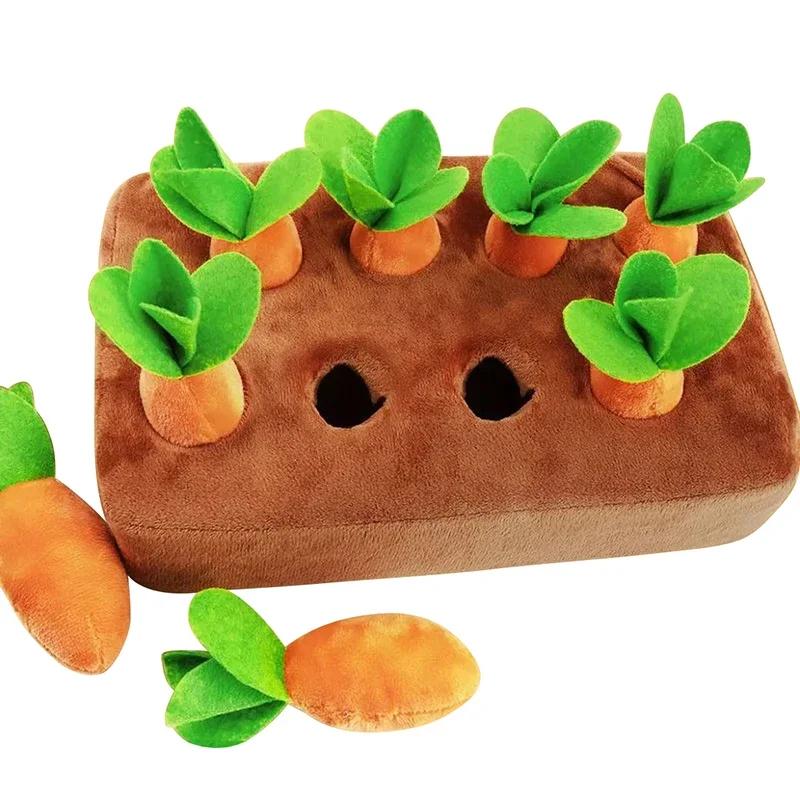 Plush Dog Toys Carrot Pulling Interactive Training Toys for Small Medium Dogs Cats Bite Resistant Puppy Chew Toy Pet Supplies