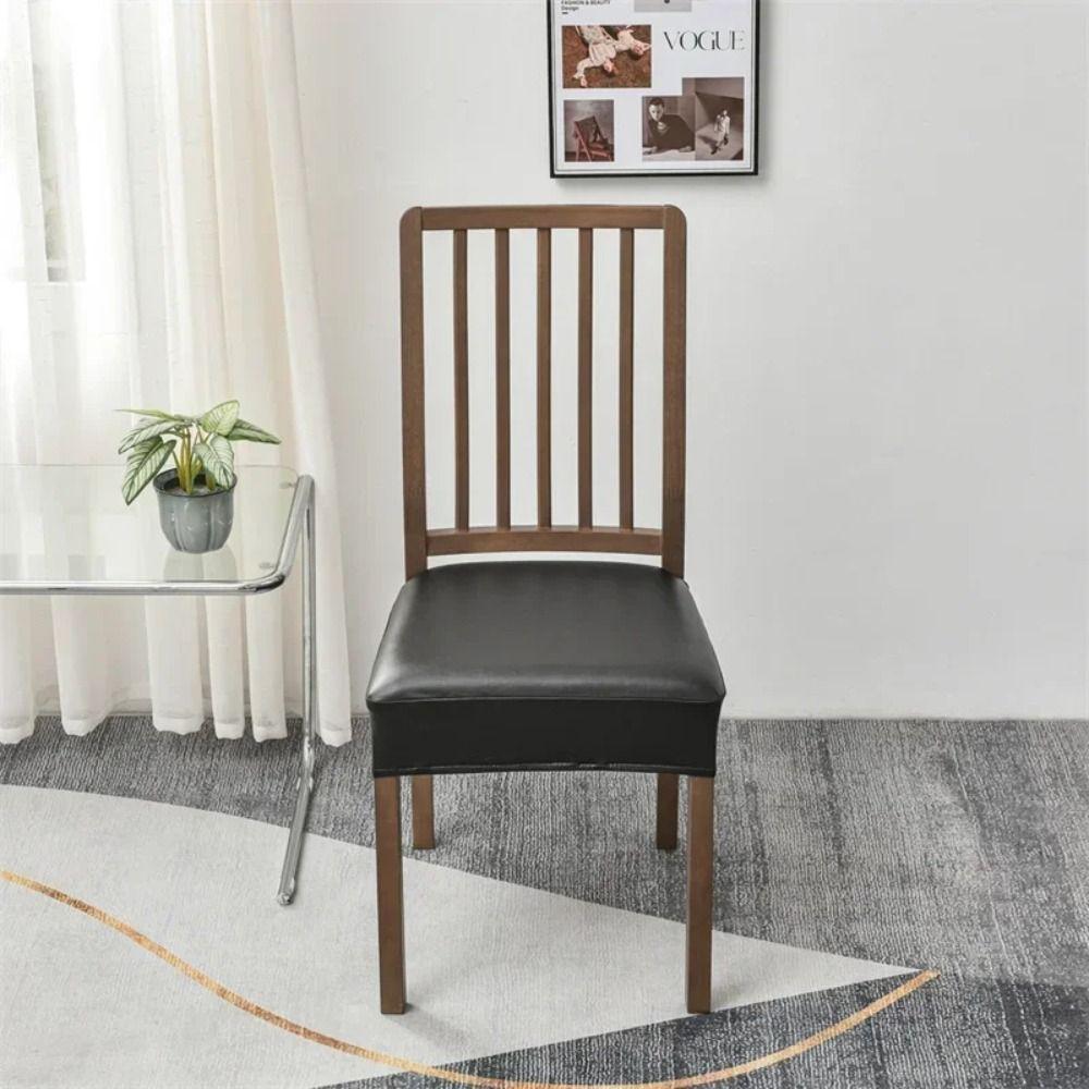 PU Leather PU Leather Chair Cover Oil-resistant Stretch Seat Cushion Cover Home Furniture