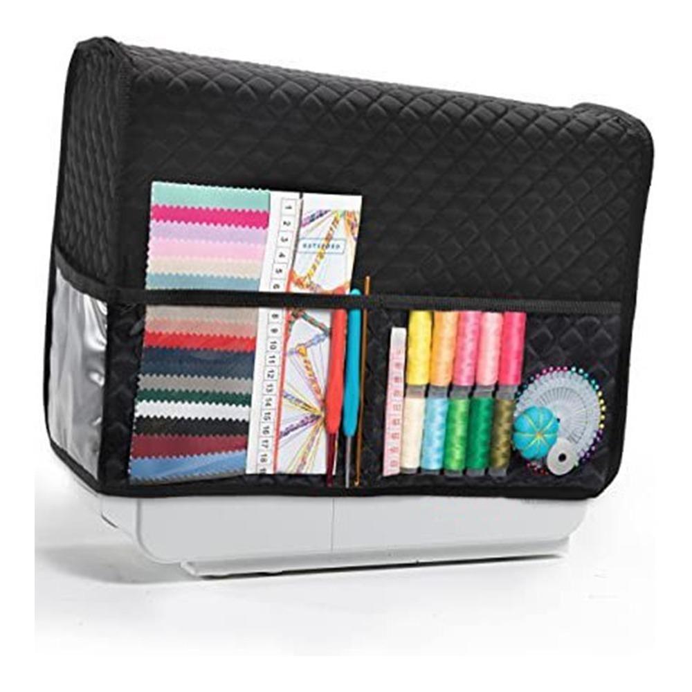 

Reusable Sewing Machine Cover PVC Protective Anti Dust Scratch-proof Dust Cover with Storage Pockets Waterproof чёрный