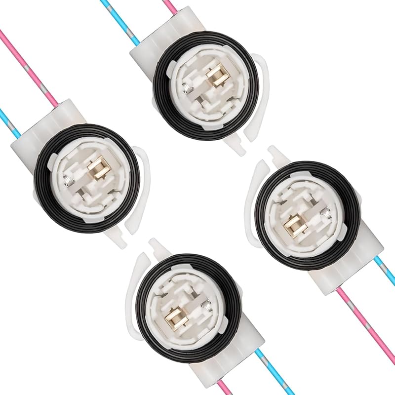2PCS 3156 3157 Pre-Wired Harness Sockets, Car LED Bulbs Socket Adapters, Bulb Pigtail Socket Plug Connectors for Turn Signal Bulb Brake/Tail Light