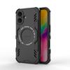 For iPhone 16 Magnetic Case WANLONFENG DJ Series PC TPU Phone Cover with 2Pcs Tempered Glass Film