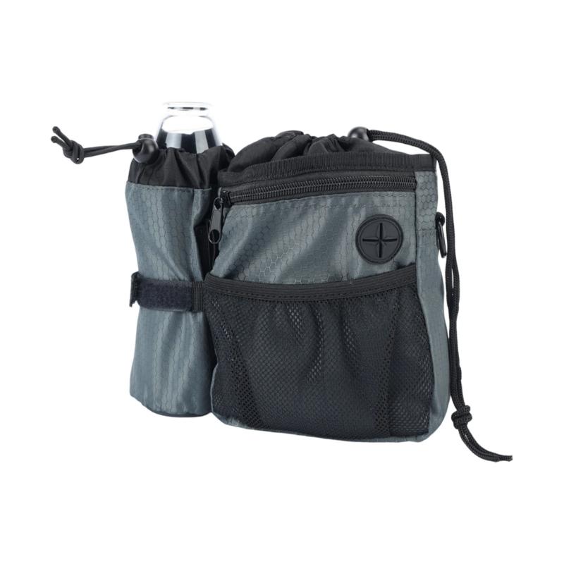 

Outdoor Dog Training Waist Bag Detachable Water Bottle Holder Adjustable Waistband Polyester Texture Suitable for Treats темно серый