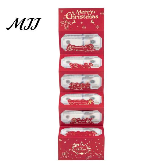 Christmas Gift Giving Supplies Money Card Holder with 6 Slots, Santa/Elk/Tree Theme Cash Box for Santa Claus Bills And Cards, Festive Cardboard