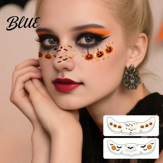 Waterproof Face Decals for Halloween Tattoo Stickers Temporary Party Makeup Art Kids Pumpkin Bat Bloodstain Adults Safe Skin Friendly Holiday Body
